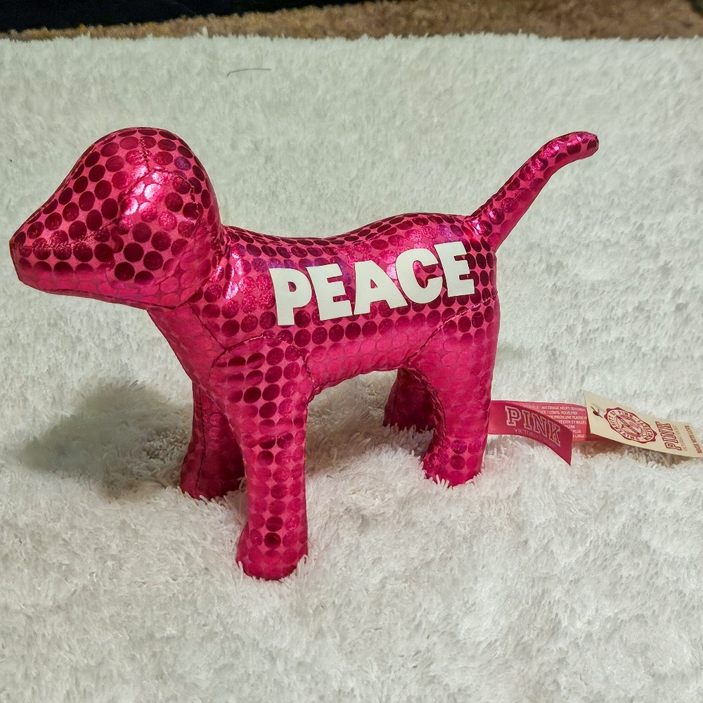 Victoria's Secret PINK Metallic Peace Polka Dot Dog